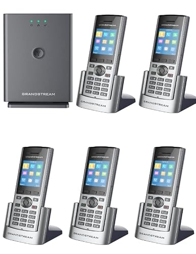 Grandstream DP752 Long-Range DECT Base Station + 5 x DP730 Units DECT HD Handset (5 x DP730)