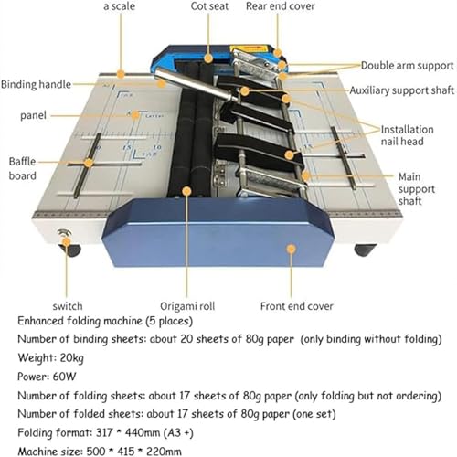 Booklet Maker A3 Paper Folder Stapler Machine,Brochure Stapler Folding Machine,Booklet Making Machine A3 Paper Bookbinding and Folding Booklet Stapling for Printing Factories and Schools