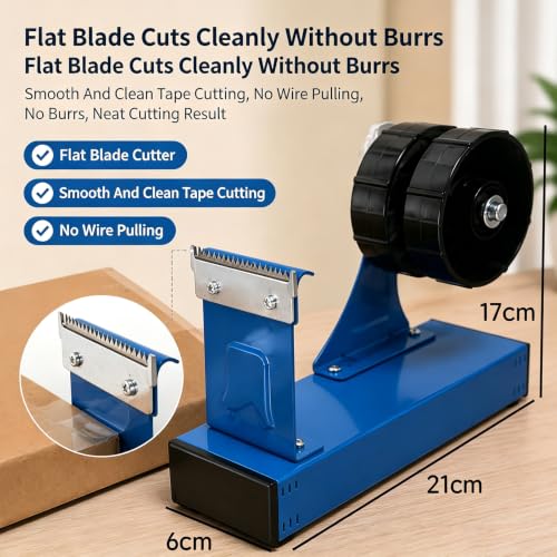 Tape Dispenser, Desktop Tape Cutter, with Anti‑Slip Suction Cup Base, 48mm/1.9" Max Width, for Warehouse Shipping Packaging Sealing