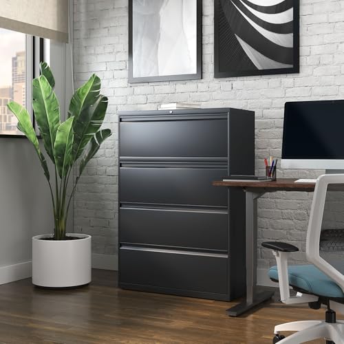 Staples Branded Commercial 2-Drawer Lateral File Cabinet, 36 in, Black