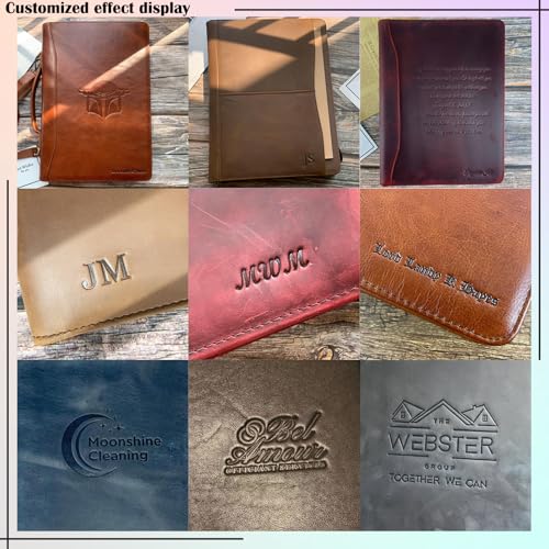 GZRHKJ Genuine Leather Padfolio,Free Engraved Name, Personalized Leather Portfolio, A4 Document Folder Legal Pad Padfolio, Resume Folio for Men & Women