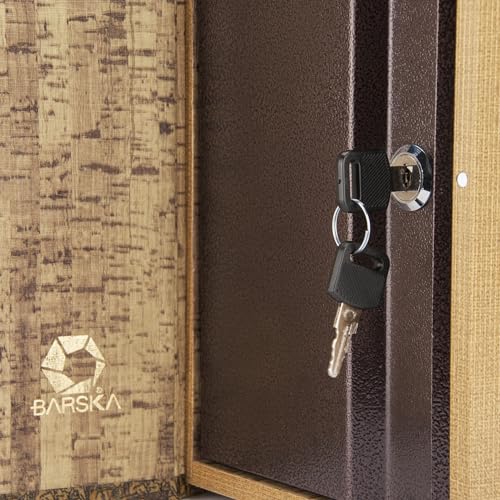 Barska Antique Map Book Safe with Key Lock – Hidden Diversion Lock Box with Magnetic Closure – Concealed Steel Compartment for Cash, Jewelry, Valuables – Home or Office Security Hidden Book Safe