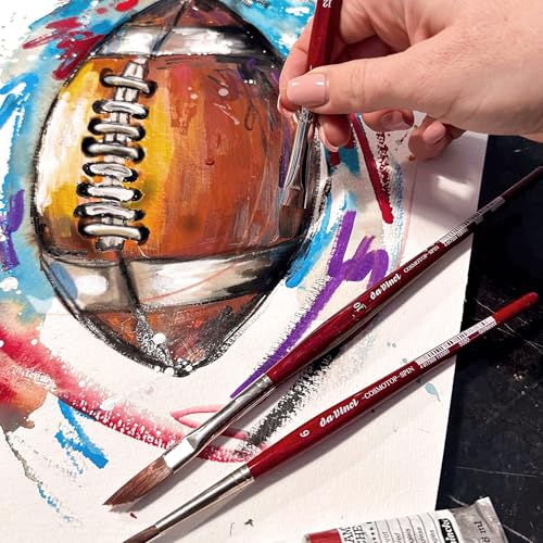 da Vinci Watercolor Series 5580 CosmoTop Spin Paint Brush, Round Synthetic with Red Handle, Size 40 (5580-40)