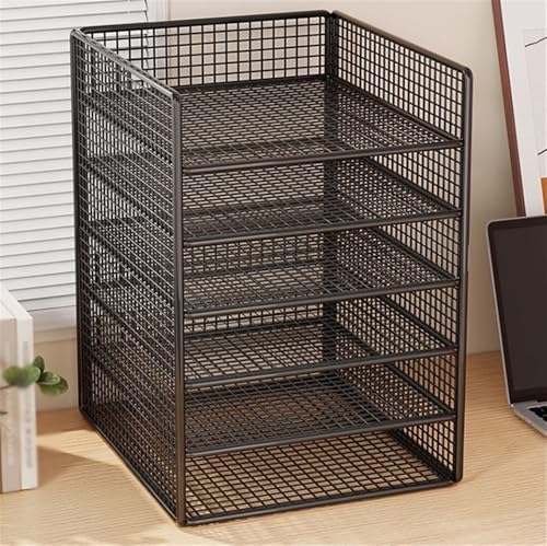 6 Tier Letter Tray Office Desk Paper Organizer File Trays, Desktop Holder for Convenient(White)