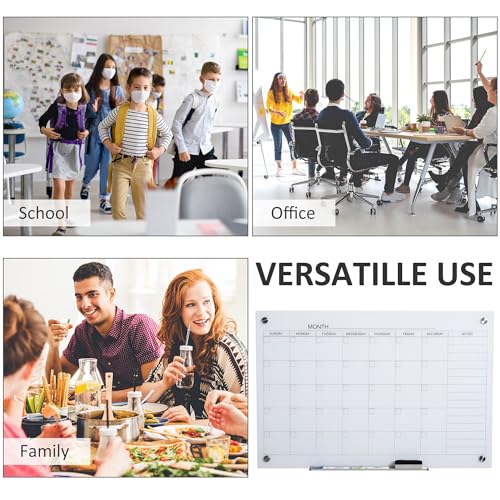 ZAVEROX Glass Dry Erase Calendar Board