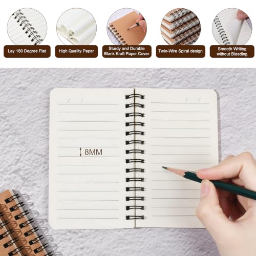 miikoul 120 Pack Spiral Lined Notebooks,3"×5" 120 Pages for Office Writing