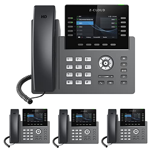 Z-Cloud 500 Phone System by Mission Machines: Auto Attendant, Voicemail, Voicemail to Email, Mobile Apps, Work from Anywhere & Includes Free Mission Machines Z-Cloud Service (4 Phone Bundle)