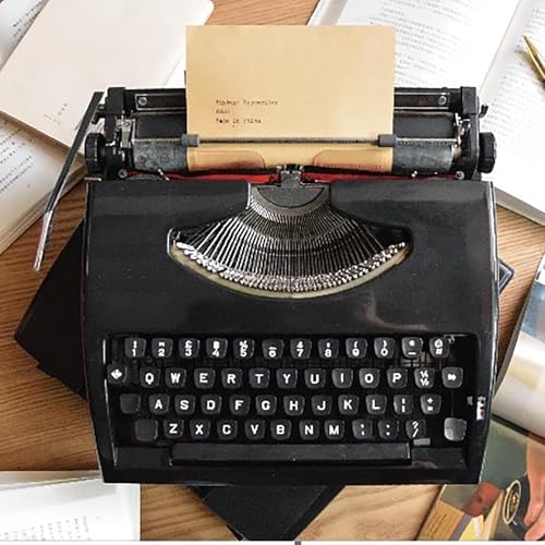 TBQATNTS Manual Typewriter Machine, Retro Portable Typewriter with Ribbon for Typing Letters, Notes, and Display, Great for Home or Office Decoration,Black
