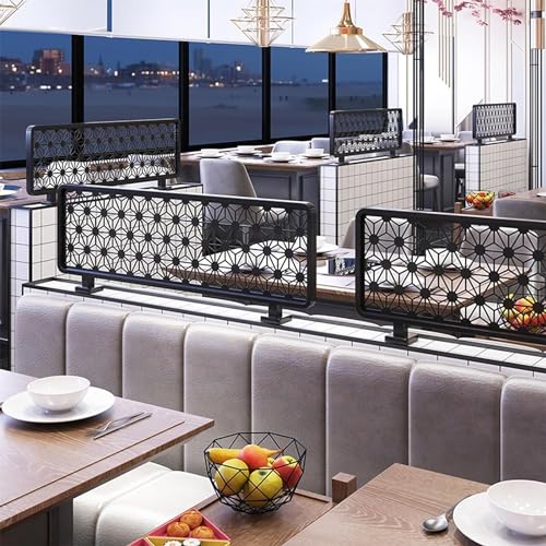 TZLGMDER Desktop partition Dividers for Dining Areas, Semi-Privacy Dining Space Decorative Partition Restaurant Countertop Divider(Black-b,110cm)