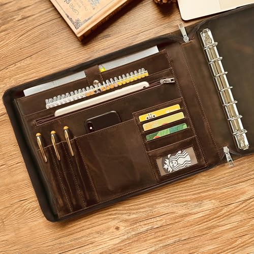 7 Ring Check Binder for Business Checks, Checkbook Binder with Zipper for 3-up Business Checks,Personalized Check Book Portfolio for 9 x 13 inch 200 Sheets - 600 Checks, Check Holders for Men/Women