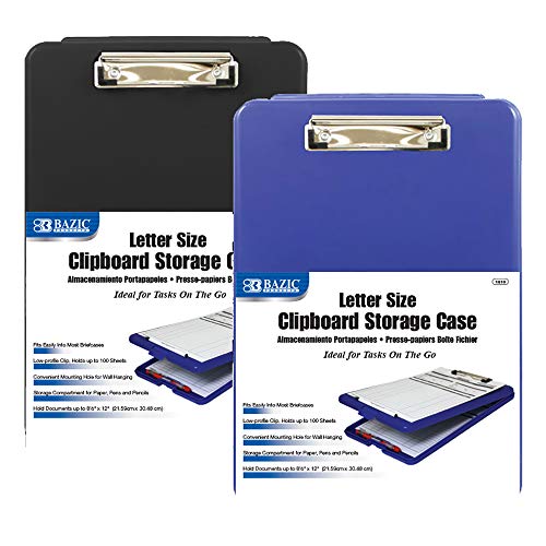 BAZIC Products Clipboard Storage Case, Snap-Close, Letter Size, 12-Case