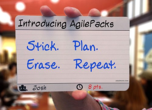 Dry-Erase Planning Card Magnets by AgilePacks for Agile Planning Boards, Scrum, Kanban, Meetings, Productivity | AgilePacks Starter Kit - 25 4x6 Magnetic Planning Cards, Magnetic Cloth, Marker