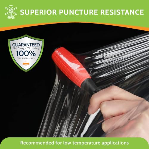PSBM Blown Stretch Wrap, 4 Rolls 12 Inch x 1500 Feet 90 Gauge Heavy Duty Clear Plastic Wrap Industrial Strength Shrink Film for Moving, Packing & Shipping