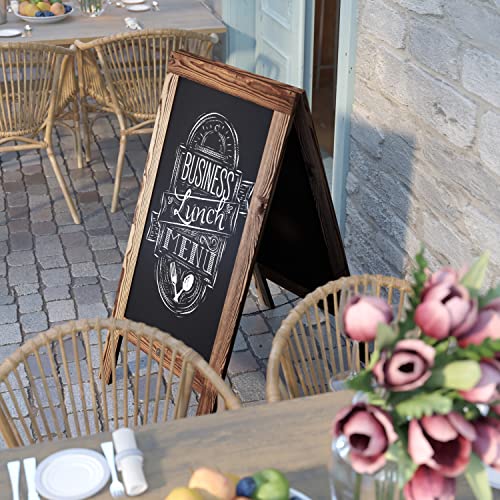 EMMA + OLIVER Torched Brown 48x24 Deluxe Magnetic Chalkboard Set