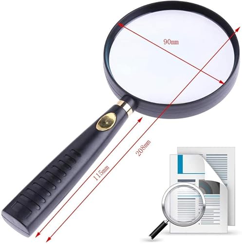 100% HD Glass Handheld Magnifying Glass 10X High Optical Real Glass Magnifier Lens for Reading Outdoor fire Disaster Magnifiers Marriage