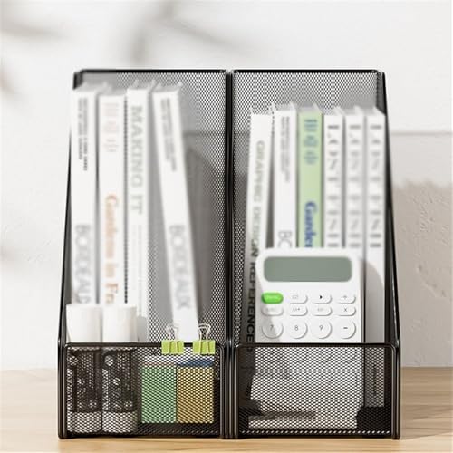 File Organizer Metal Black Document Archiving Type File Holder for Home Office Supplies Desk(White)
