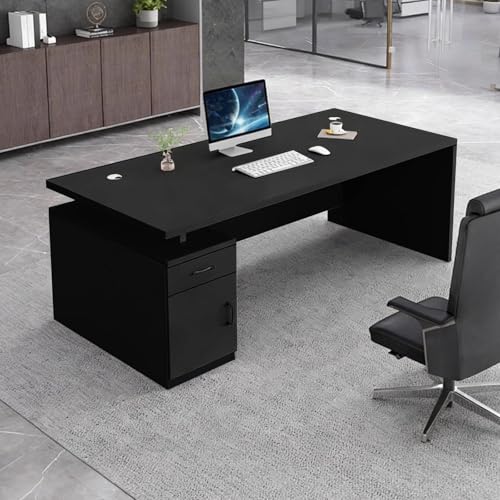 WYBFCWY Executive Office Desk with Storage Cabinet,Large Computer Desk for Home Office,Boss Table,Business Workstation,Modern Manager Desk for Manager,Employee,Home Office