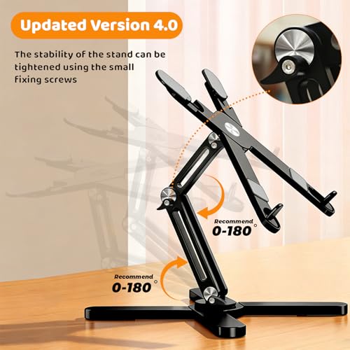 MOALLIA N86 360 Rotating Laptop Stand for Desk with Locking Knobs, Black