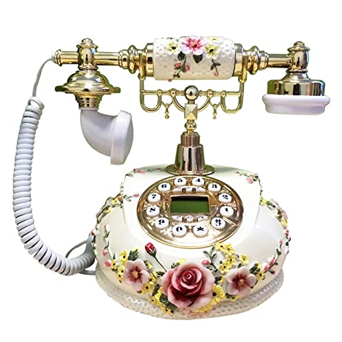 QUANGJN Corded Retro Landline Phone with LCD Screen for Caller ID Calendar Clock Display, Vintage Style Push-Button Telephone for Home, Office & Hotel