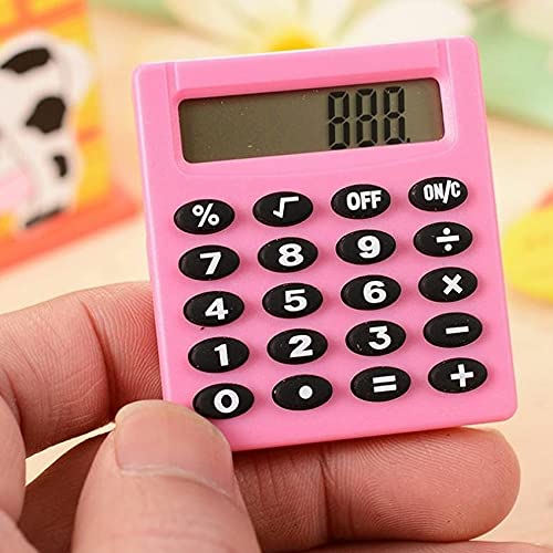 DUYHBAWRS Calculator Calculator Mini Portable Electronic Calculator Candy Color Calculator Students School Use(White-Dinosaur Doodle4)