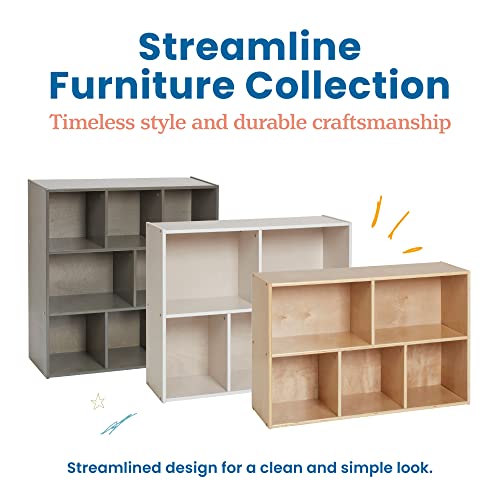 ECR4Kids Streamline 8-Compartment Storage Cabinet, 36in High, Grey Wash