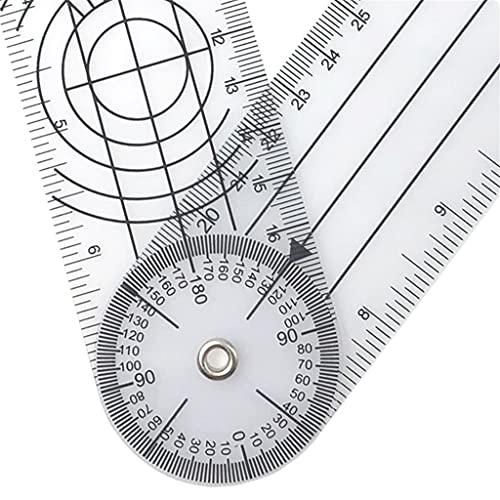 TEOYETTSF 0-140mm 360 Degree Goniometer Angle Medical Spinal Angle Ruler Angle Inclinometer Ruler Protractor Angle Finder Measuring Tool