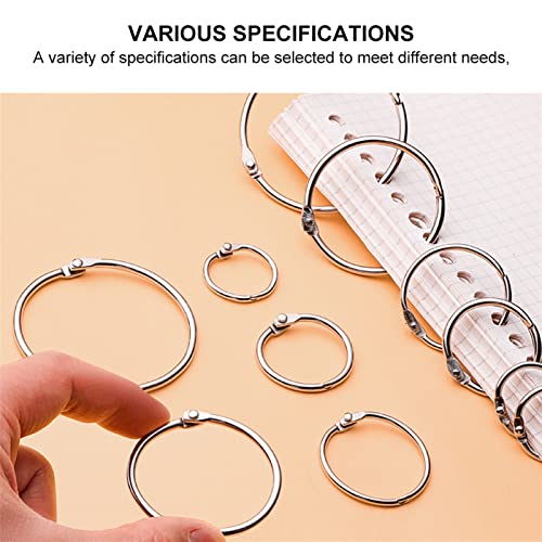 15/30pcs Metal Loose Leaf Binder Ring Book Hoops DIY Albums School Office Craft Book Binding Hoops Office Binding Supplies (Color : 15Pcs 45mm) (30pcs 25mm)
