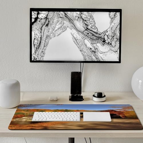Albany Covered Bridge Locked Edge Desk Mat & Mouse Pad Premium Rubber Desk Protector Large Size for Laptop/Keyboard Multi-Size Optional for Home Office Internet Cafe