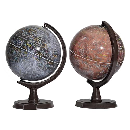 Mapsoft Prime Gray Moon/Red Mars 2 Globe Set, 30cm/12", 2MR-30