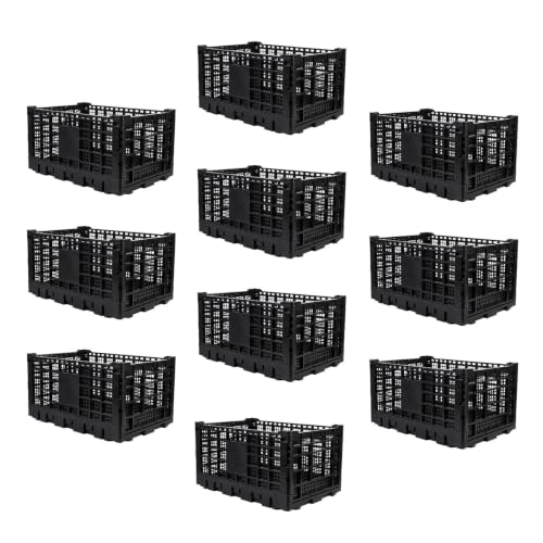 Jojoka 52L Heavy-Duty Collapsible Stackable Plastic Storage Crate - Green