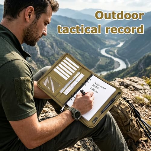 BDKMMS Outdoor A5 Notebook Cover, Waterproof Refillable Journal with Zipper