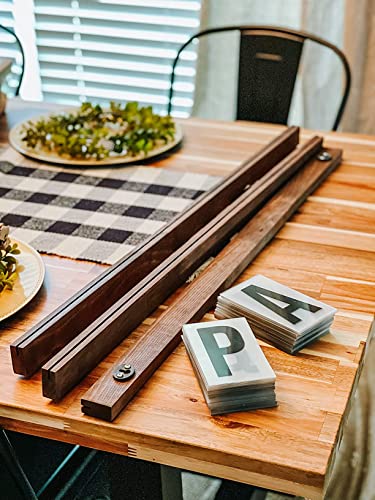 Elm Ave Collective Letter Ledge | Changeable Wooden Wall Menu Board 5 Color Options & Sizes Choose From 132 OR 264 Letters/Numbers Ledges Set Display Shelf Floating for Cafe Restaurant Decorations