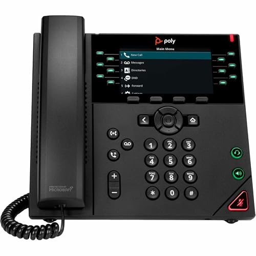 Poly VVX 450 12-Line IP Phone with PoE-Enabled - Wall Mountable, Desktop - Black - VoIP - 4.3" - 2 x Network (RJ-45) - PoE Ports