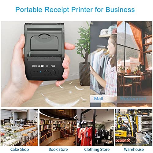 UIOLCFF Thermal Receipt Printer 58mm Portable Mini POS Compatible Android iOS Mobile Phone Windows