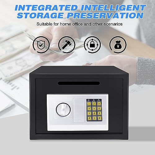 TBLOTYD Home Safe Safe Box Home Safe Fireproof Waterproof Money Box with Digital Pin Code and 2 Manual Key, for Home Hotel Office/Black/4.6L ，Black-16L