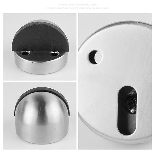 Stainless Steel Door Stop Without Drilling Raised Top Rubber