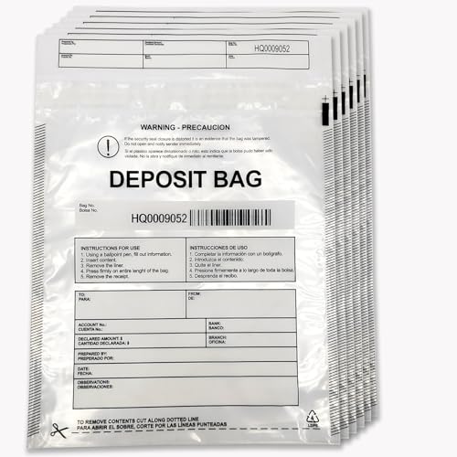 Daarcin 500pcs 9x12in Deposit Tamper Proof Bag Security Bank Pocket