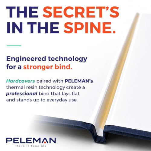 Peleman formally Unibind Thermal Hardcovers Binding Covers for Professional Documents, Journals & Notebooks – No Spiral or Comb Required - Pack of 10 (navy, Spine Capacity 60 Sheets Max)