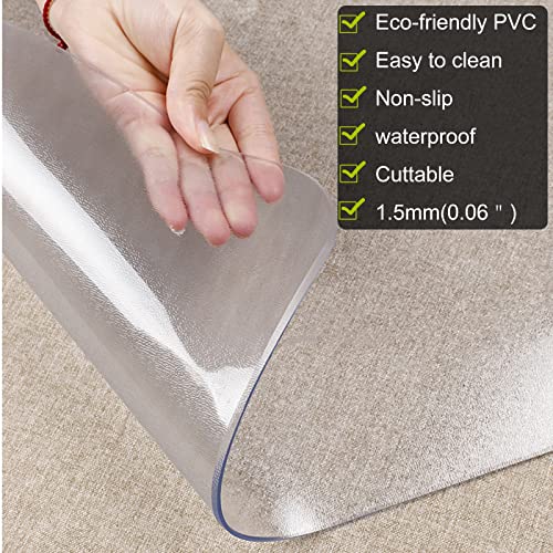 Extra Large Clear Runner Rug for Hardwood Floor, Transparent Chair Mat Vinyl Plastic Low Pile Carpet Protector, 10 9 8 7 6 5 4 3 2 Foot Long