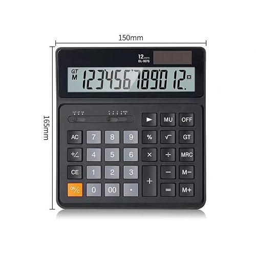 VZDUYHJ Desktop Calculator Financial Accounting Office Solar 12-Digit Large Screen Power Portable