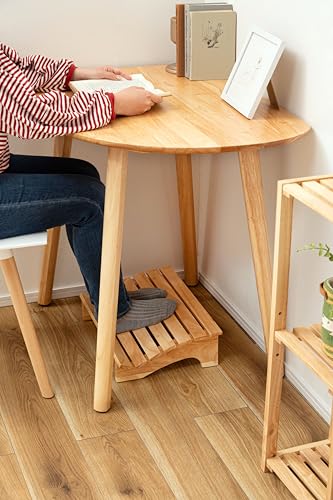 PaletteLife Wooden Footrest, D11.42 xW17.72 xH4.93 (29x45x12.5cm), 1x1.5 ft, Medium, Natural Ashwood, Ergonomic Design