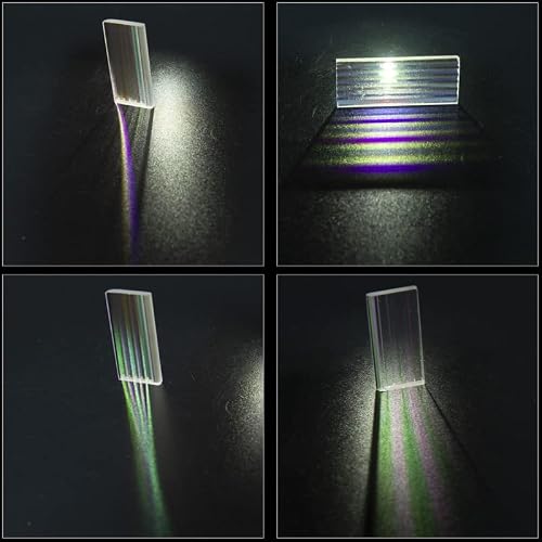 ZTBH Microscope Accessories Kit 30pcs Rectangle Prism Dichroic Prisma Stained Glass for Optical Experiment Instrument Home Decoration Art Necklace DIY Design Microscope Slides