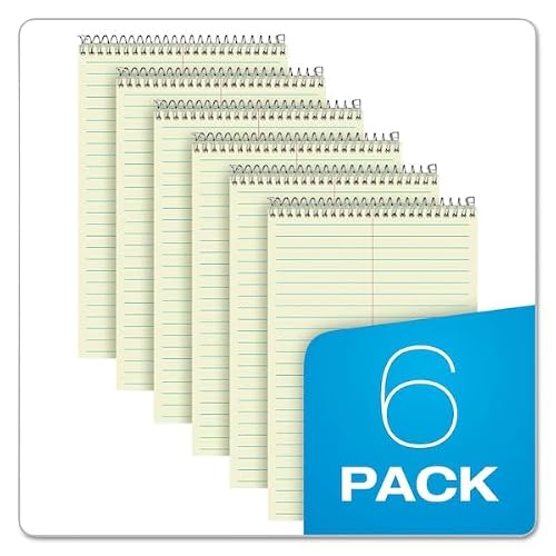 Ampad Steno Pads, Gregg Rule, Green Cover, 80 Green-Tint 6 X 9 Sheets, 6/Pack
