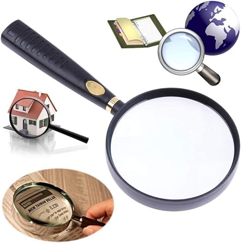 100% HD Glass Handheld Magnifying Glass 10X High Optical Real Glass Magnifier Lens for Reading Outdoor fire Disaster Magnifiers Marriage