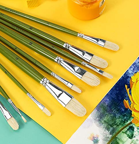 JSEIAJB 6pcs/Set, Artist Oil Painting Brushes Tongue Peak Painting Brush Set Drawing Art Supplies