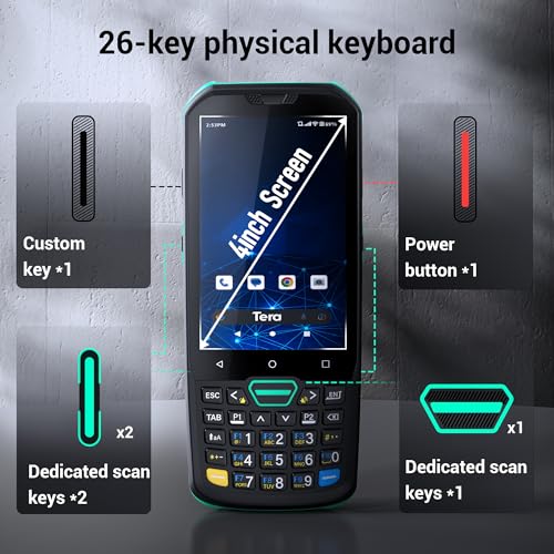 Tera Android 13 Barcode Scanner PDA: HS7 Engine IP67 for Warehouse, P400