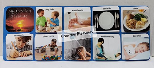 Visual Daily Picture Schedule for Autism - 3 Charts & 45 Real Photo Cards - Routine Board for Kids & Adults - ADHD Special Needs ABA Therapy Tool - Large Size Behavior Chart