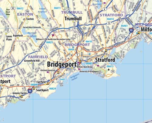 Connecticut Laminated Wall Map (34” wide x 25” high)
