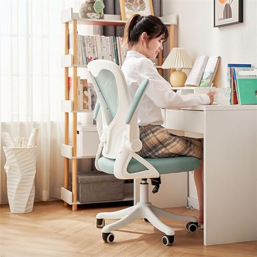 Office Chair Office Chair Adjustable Lumbar Support and Armrests High Back Ergonomic Hickened Cushion Desk Chairs Adjustable(Green)