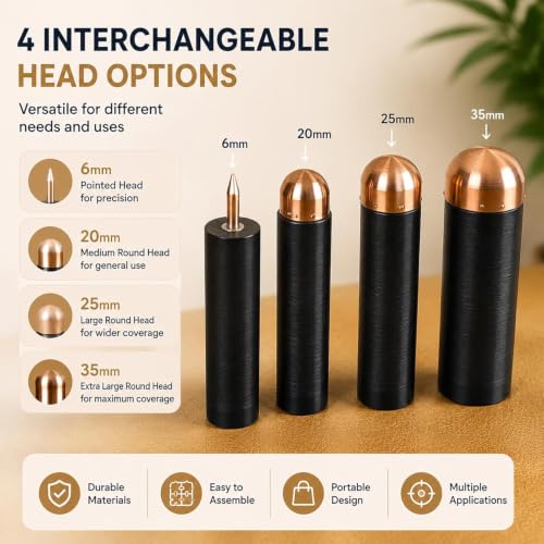 IMOYBBR Obsidian Flint Knapping Tool Kit with Pressure Flaker, 3 Copper Boppers, Stone Flaking & Edge Shaping Tools for Arrowhead Making, Primitive Crafting & DIY Stonework